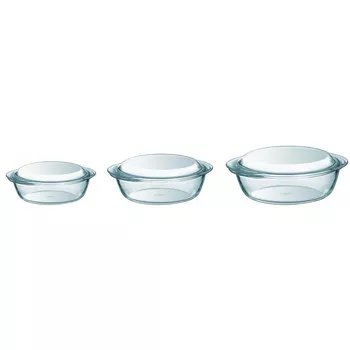 ظرف پخت پیرکس مدل borosilicate مجموعه سه عددی 